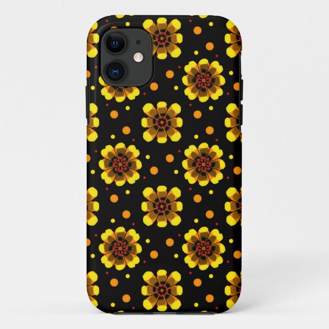 Capa Para iPhone 11 Padrão Groovy 70s Daisy Flower Power (Verso)