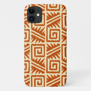 Capa Para iPhone 11 Padrão Ikat Aztec - mandarim e laranja claro
