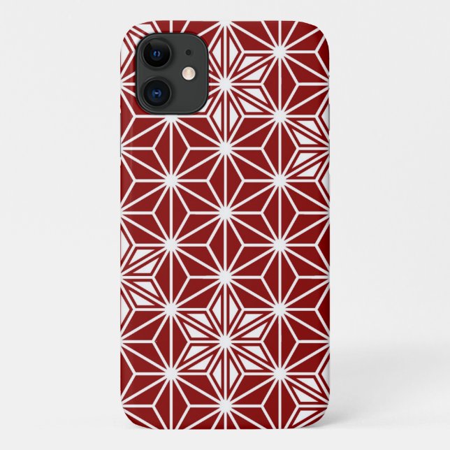 Capa Para iPhone 11 Padrão japonês Asanoha - vermelho escuro (Verso)