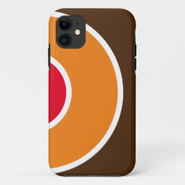 Capa Para iPhone 11 Padrão Laranja Vermelho Branco Marrom Groovy