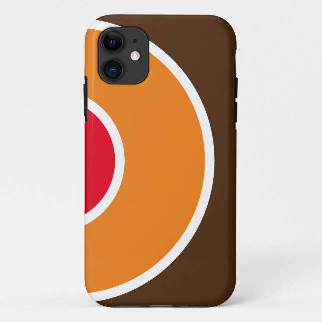 Capa Para iPhone 11 Padrão Laranja Vermelho Branco Marrom Groovy (Verso)