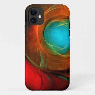 Capa Para iPhone 11 Padrão Legal de Abstrato de Arte Fina Azul Moderna