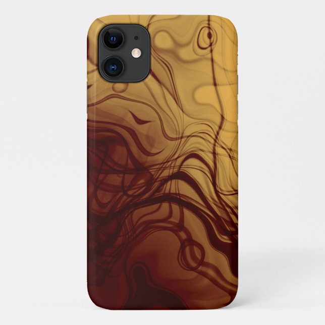 Capa Para iPhone 11 Padrão Marbleized abstrato Amber (Verso)
