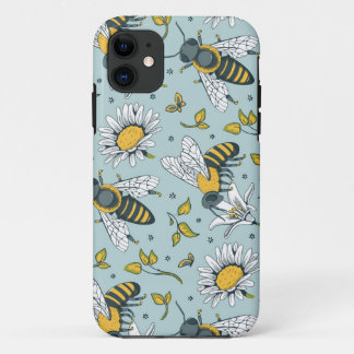 Capa Para iPhone 11 Padrão Mel Muitas Abelhas