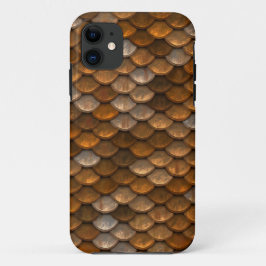 Capa Para iPhone 11 Padrão Metálico de Bronze Dourado de na moda