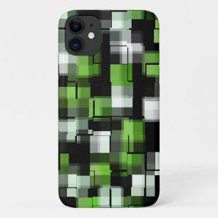 Capa Para iPhone 11 Padrão Moderno Branco Verde Preto