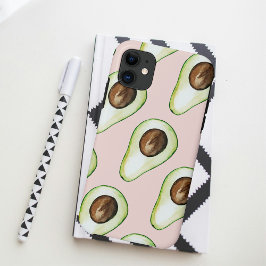 Capa Para iPhone 11 Padrão Moderno De Pastel Rosa E Verde Avocado