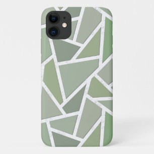 Capa Para iPhone 11 Padrão mosaico verde oliva