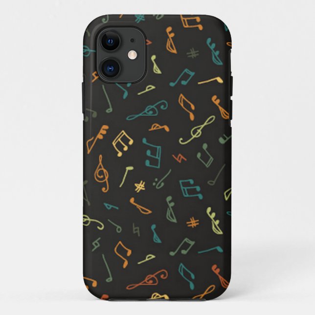 Capa Para iPhone 11 Padrão musical (Verso)