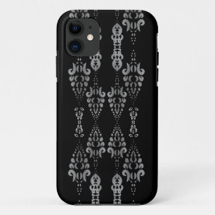 Capa Para iPhone 11 Padrão Ornamental Branca e Negra Menina Chic