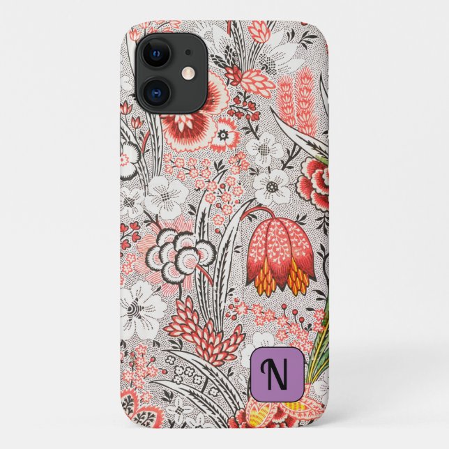 Capa Para iPhone 11 Padrão paisley Classy Iniciais presentes para ela (Verso)