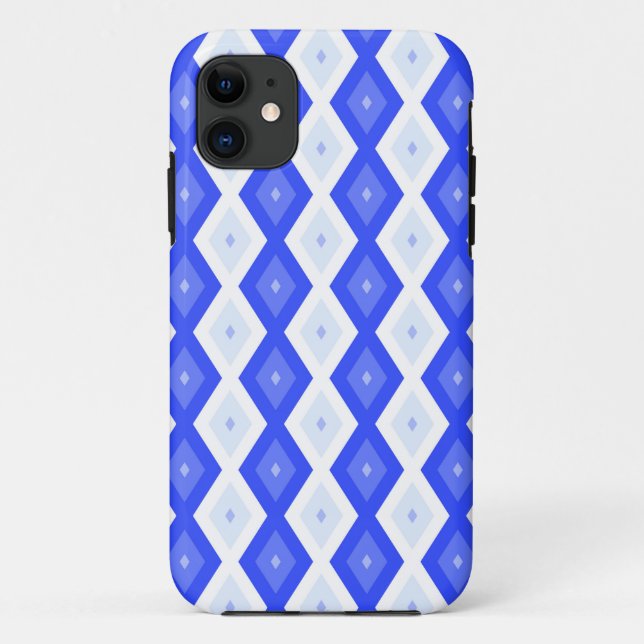 Capa Para iPhone 11 Padrão real de diamante azul (Verso)