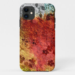 Capa Para iPhone 11 Padrão retrofloral vítreo 4