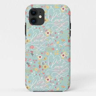 Capa Para iPhone 11 Padrão Romântico Brilhante Moderno