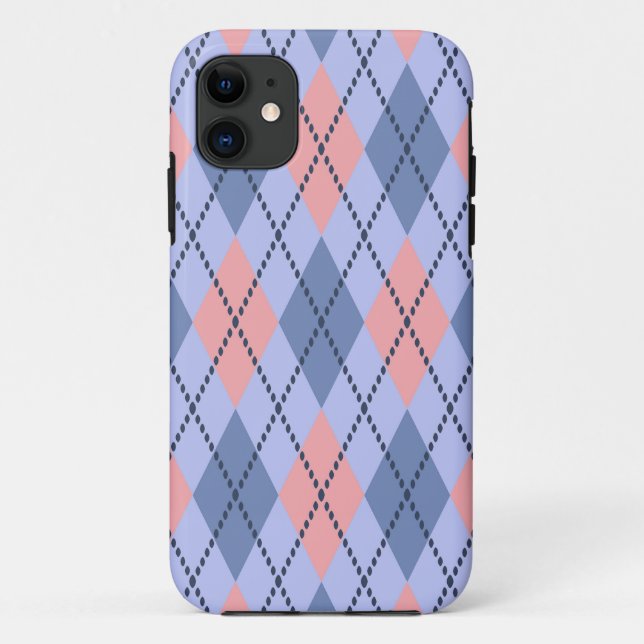 Capa Para iPhone 11 Padrão rômbico retrô.  (Verso)