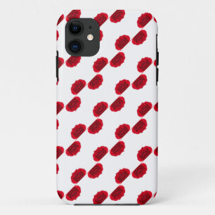 Capa Para iPhone 11 padrão rosa vermelha