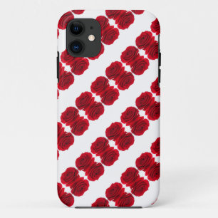 Capa Para iPhone 11 padrão rosa vermelha