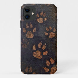 Capa Para iPhone 11 Padrão Rustic Black Paw