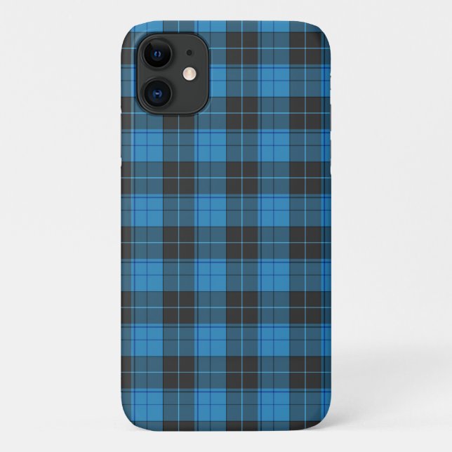 Capa Para iPhone 11 Padrão simples de tartan em azul escuro Uncomm (Verso)