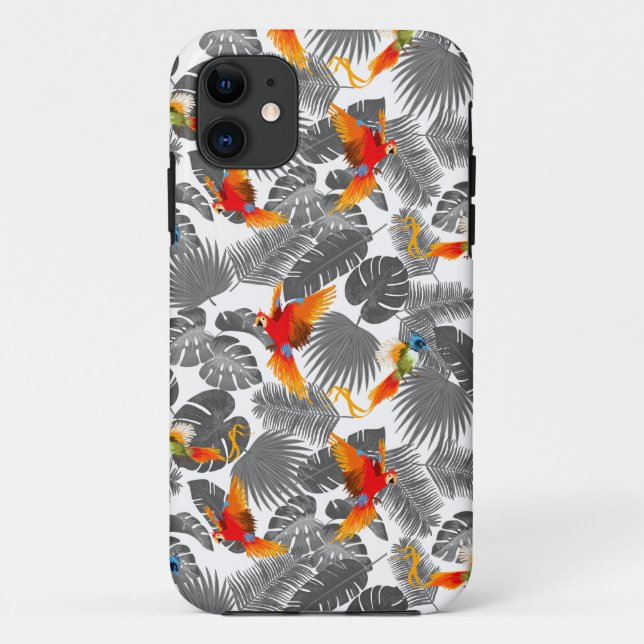 Capa Para iPhone 11 padrão tropical (Verso)