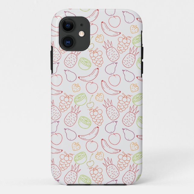 Capa Para iPhone 11 padrão uniforme de fruta | Padrão da superfície da (Verso)