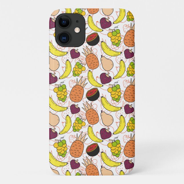 Capa Para iPhone 11 padrão uniforme de fruta | Padrão da superfície da (Verso)
