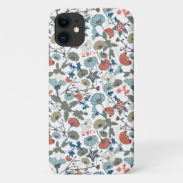 Capa Para iPhone 11 Padrão Verde Azul Laranja Azul Colorido Floral