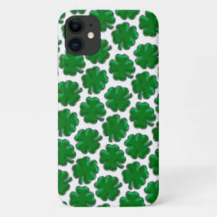 Capa Para iPhone 11 Padrão Verde de Clover Quatro Folhas