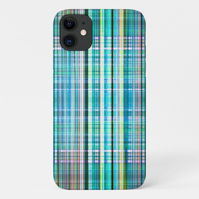 Capa Para iPhone 11 Padrão verde de faixas rugosas (Verso)