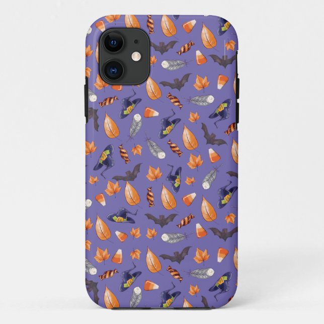 Capa Para iPhone 11 Padrão Whimsical Halloween (Verso)