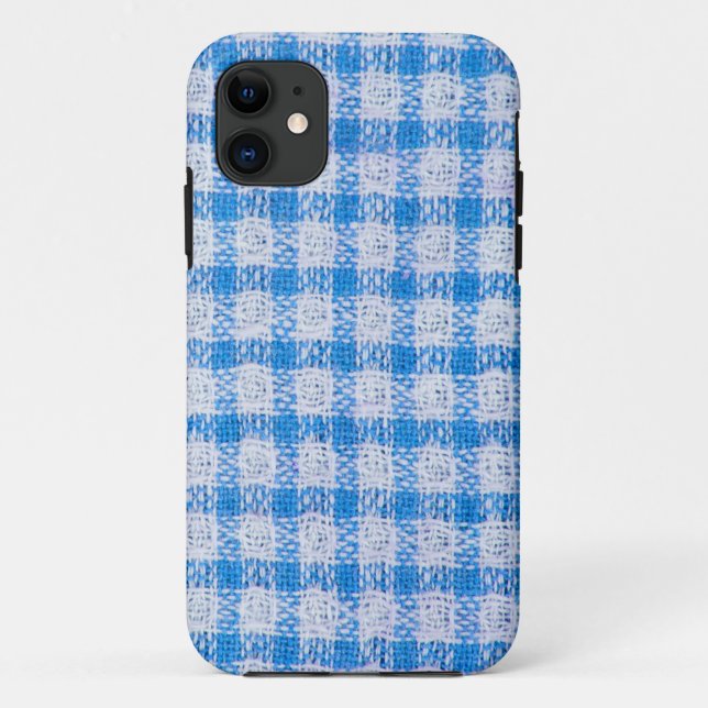 Capa Para iPhone 11 Padrão xadrez em tecido (Verso)