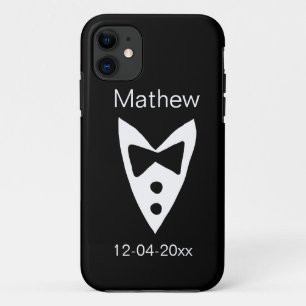 Capa Para iPhone 11 padrinho de casamento adiciona nome ano arco preto