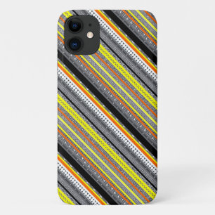 Capa Para iPhone 11 padrões aztec cor de laranja cinza