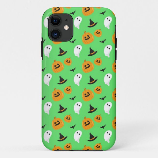 Capa Para iPhone 11 padrões de halloween (Verso)