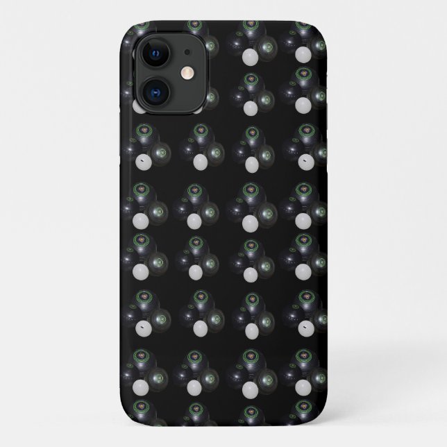 Capa Para iPhone 11 Padrões De Lâmpadas Negras E De Pás, (Verso)