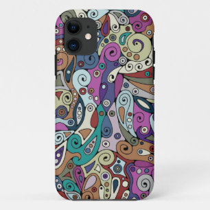 Capa Para iPhone 11 Padrões De Mão E Digitalmente Pintados Art 8°