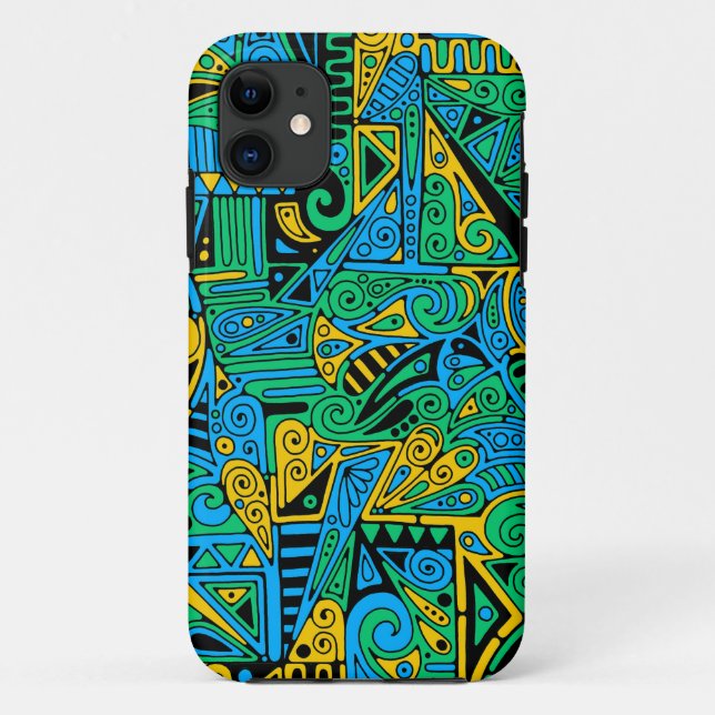 Capa Para iPhone 11 Padrões De Mão E Digitalmente Pintados Artigo 21º (Verso)