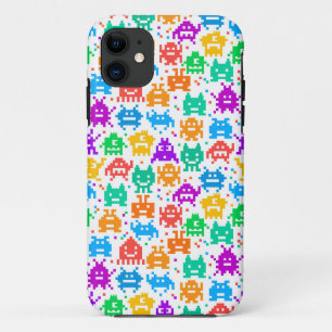 Capa Para iPhone 11 Padrões de monstros pixelados coloridos fofos