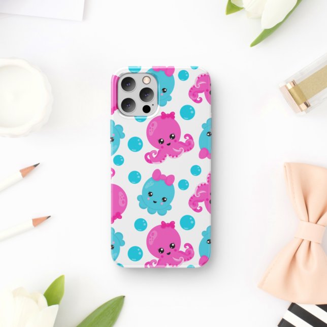 Capa Para iPhone 11 Padrões de Octopus, Octopus Cute, Animais do Mar (Criador carregado)