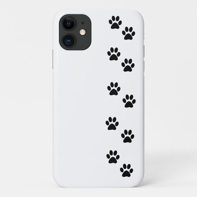 Capa Para iPhone 11 Padrões de pata, patas de cão, impressões de pata, (Verso)
