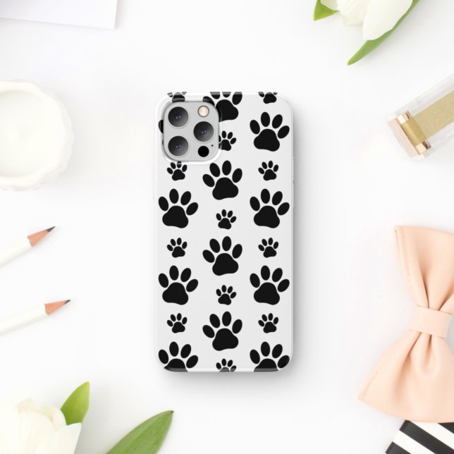 Capa Para iPhone 11 Padrões de pata, patas de cão, impressões de pata, (Criador carregado)