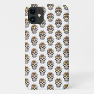 Capa Para iPhone 11 Padrões de Skulls Florais