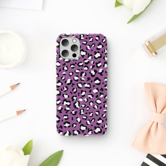 Capa Para iPhone 11 Padrões-leopardo, manchas-leopardo, leopardo roxo (Criador carregado)