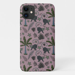 Capa Para iPhone 11 Padrões sem costura Macacos tropicais saltando