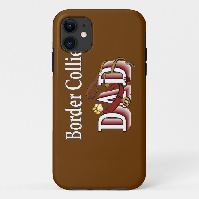 Capa Para iPhone 11 Pai de Borda Collie (Verso)