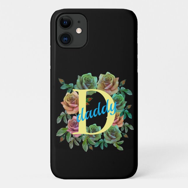 CAPA PARA iPhone 11 PAI FLORAL LETRA PERSONALIZADA (Verso)