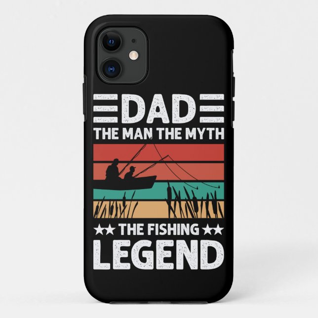Capa Para iPhone 11 Pai homem mito lenda da pesca angustiado (Verso)