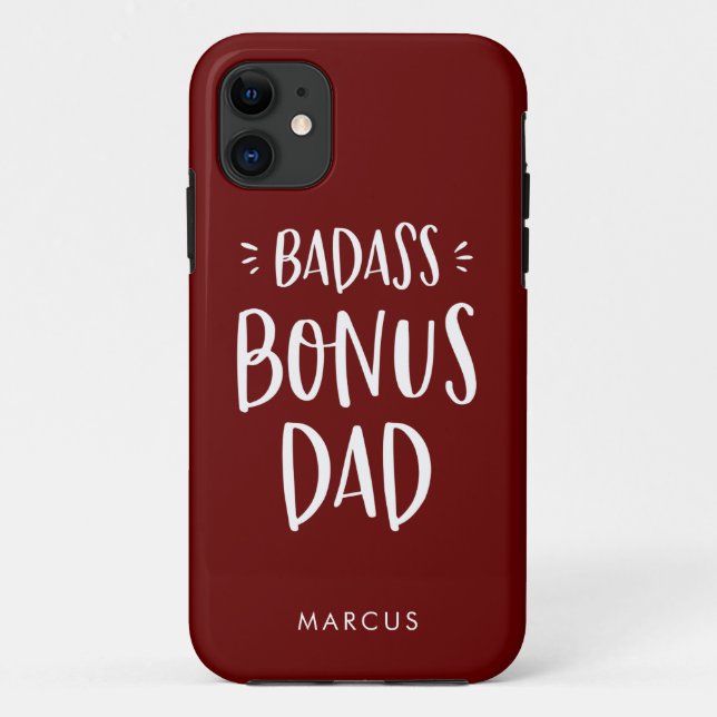 Capa Para iPhone 11 Pai Maroon Bonus Stepdad Personalizado (Verso)