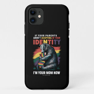 Capa Para iPhone 11 Pais Aceitando Im Sua Mãe Agora Abraço de Urso LGB