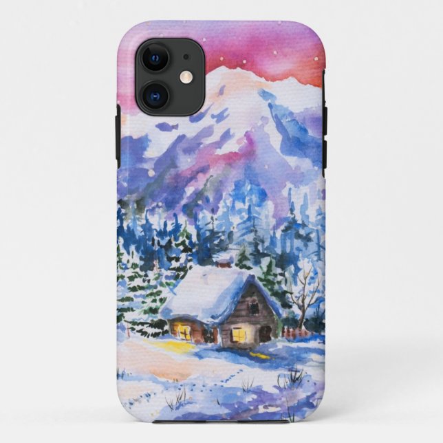 Capa Para iPhone 11 Paisagem do inverno (Verso)